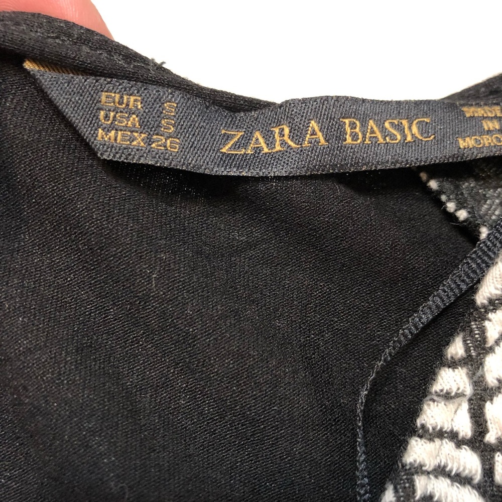 Zara Basic Collection Black Patterned Dress - image 4